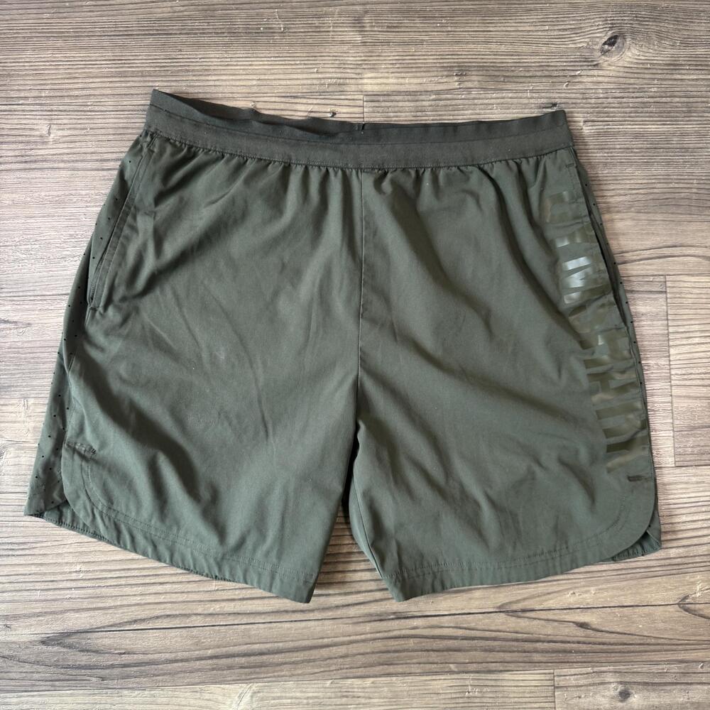 Gymshark Shorts Mens Medium Green Lightweight Athletic Drawstring Elastic Waist